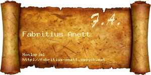 Fabritius Anett névjegykártya