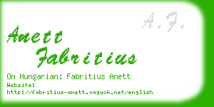 anett fabritius business card